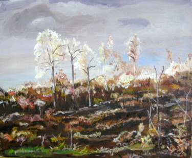 Painting titled "bois-blanc" by Jean Charles Coffin, Original Artwork, Oil