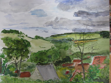 Peinture intitulée "bourgogne-1999" par Jean Charles Coffin, Œuvre d'art originale, Aquarelle