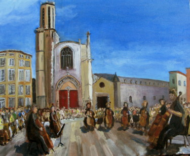 Painting titled "L'octuor en plein a…" by Jean Charles Coffin, Original Artwork, Oil