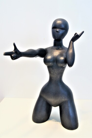 Sculpture titled "Bang-bang "série El…" by Jean-Christophe Cronel (JC Cronel), Original Artwork, Plaster