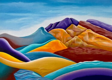 Peinture intitulée "Fremont Peak" par Jchadima, Œuvre d'art originale, Huile Monté sur Châssis en bois