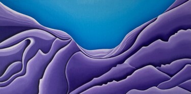 Painting titled "Purple mountain Col…" by Jchadima, Original Artwork, Oil Mounted on Wood Stretcher frame