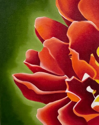 Painting titled "Marigold" by Jchadima, Original Artwork, Oil Mounted on Wood Stretcher frame