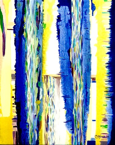Peinture intitulée "Yellow landscape" par Jchadima, Œuvre d'art originale, Huile Monté sur Châssis en bois