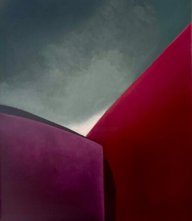Peinture intitulée "Violet Rouge et Ver…" par Jchadima, Œuvre d'art originale, Huile Monté sur Châssis en bois