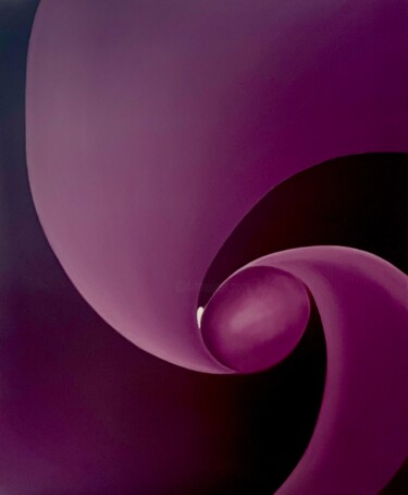 Painting titled "Violet pérylène 1" by Jchadima, Original Artwork, Oil Mounted on Wood Stretcher frame