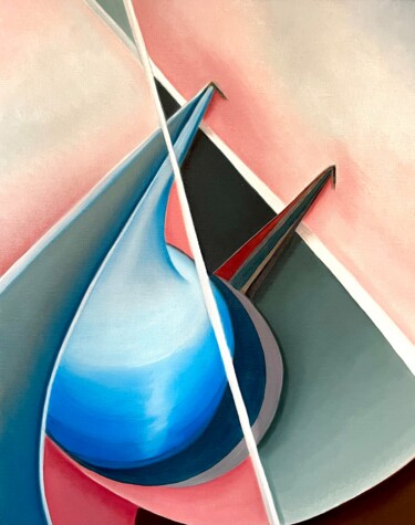 Painting titled "Needle to Vinyl" by Jchadima, Original Artwork, Oil Mounted on Wood Stretcher frame