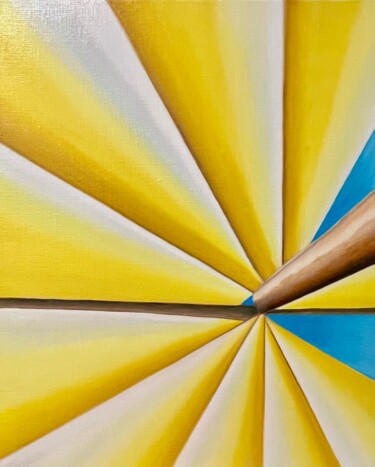 Painting titled "Yellow sails" by Jchadima, Original Artwork, Oil Mounted on Wood Stretcher frame