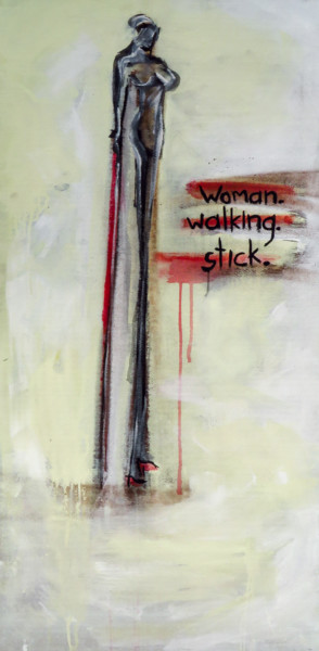 Peinture intitulée "woman. walking. sti…" par J.Charboneau, Œuvre d'art originale, Acrylique