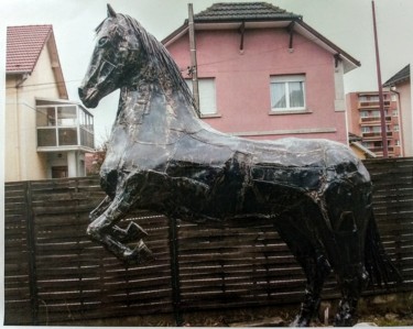 Sculpture titled "Cheval cabré" by Christian Lallemand, Original Artwork