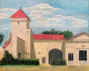 Peinture intitulée "Annexes du château…" par Jacques Copp, Œuvre d'art originale