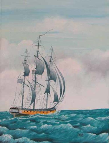 Painting titled "Le voilier" by Jacques Copp, Original Artwork