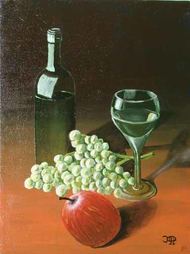 Peinture intitulée "Vin et raisin" par Jacques Copp, Œuvre d'art originale