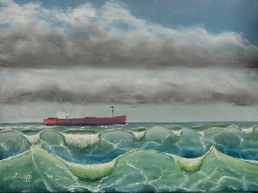 Peinture intitulée "Un cargo" par Jacques Copp, Œuvre d'art originale