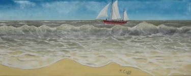 Peinture intitulée "Voilier en mer du N…" par Jacques Copp, Œuvre d'art originale