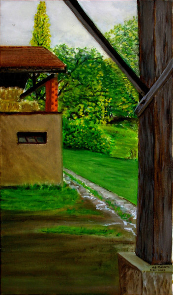Painting titled "Une ancienne berger…" by Jean-Christophe Pazzottu, Original Artwork