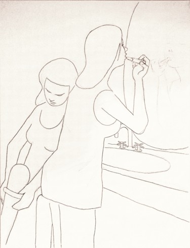 Peinture intitulée "Maquillage" par Jean Christophe Ravier, Œuvre d'art originale, Crayon