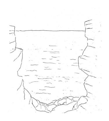 Drawing titled "Falaises" by Jean Christophe Ravier, Original Artwork, Ballpoint pen