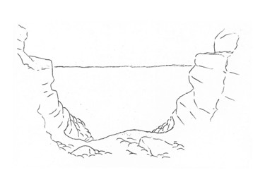 Dessin intitulée "Falaises 2" par Jean Christophe Ravier, Œuvre d'art originale, Stylo à bille