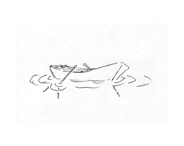 Drawing titled "Personne à bord" by Jean Christophe Ravier, Original Artwork, Ballpoint pen