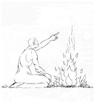 「Rocker dans la préh…」というタイトルの描画 Jean Christophe Ravierによって, オリジナルのアートワーク, ボールペン