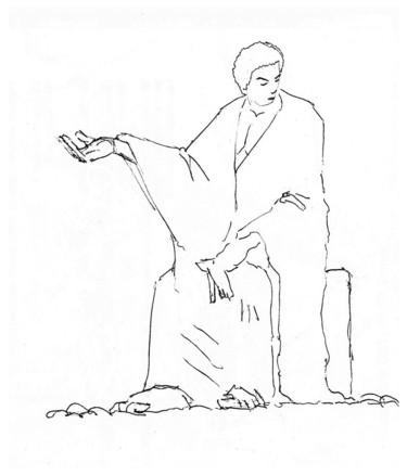 Dessin intitulée "Romain mendiant ?" par Jean Christophe Ravier, Œuvre d'art originale, Stylo à bille