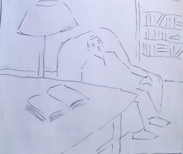 Dessin intitulée "sieste......" par Jean Christophe Ravier, Œuvre d'art originale, Stylo à bille