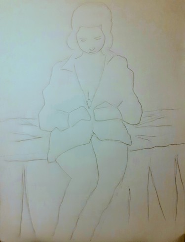 Peinture intitulée "Habillage, déshabil…" par Jean Christophe Ravier, Œuvre d'art originale, Crayon