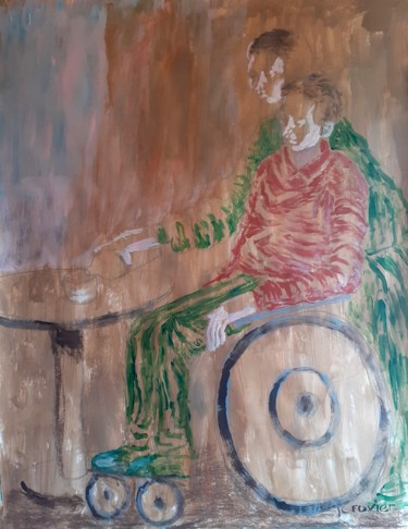 Painting titled "Handicap." by Jean Christophe Ravier, Original Artwork, Acrylic