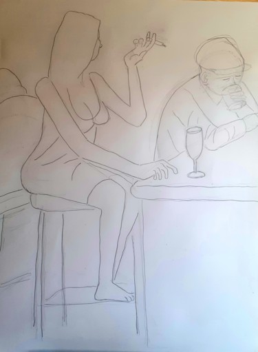 Dessin intitulée "La belle et la bête" par Jean Christophe Ravier, Œuvre d'art originale, Crayon