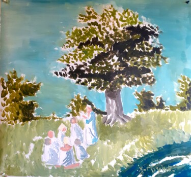 Картина под названием "Ode à la nature" - Jean Christophe Ravier, Подлинное произведение искусства, Масло