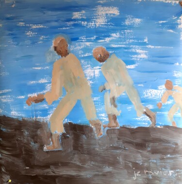 Peinture intitulée "Rejoindre la terre" par Jean Christophe Ravier, Œuvre d'art originale, Huile
