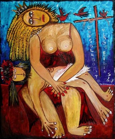 Painting titled "Virgo filia Sion" by Jose Carlos Sarmento, Original Artwork, Oil