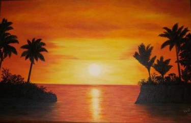 Pintura intitulada "Pôr-do Sol" por José Dantas Filho Dantas, Obras de arte originais, Óleo