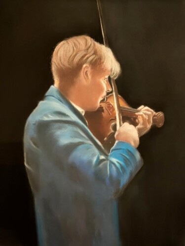 Drawing titled "concert" by Jean Alvarez, Original Artwork, Pastel Mounted on Other rigid panel