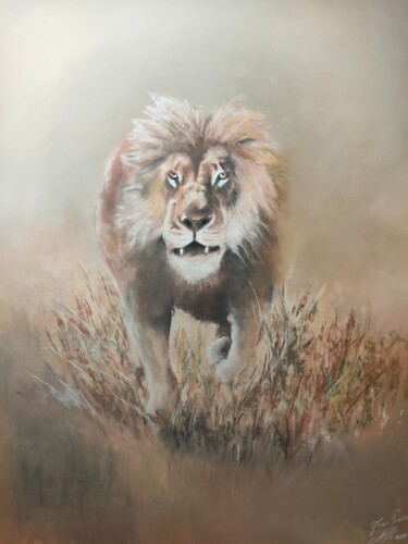 Drawing titled "felin 4" by Jean Alvarez, Original Artwork, Pastel