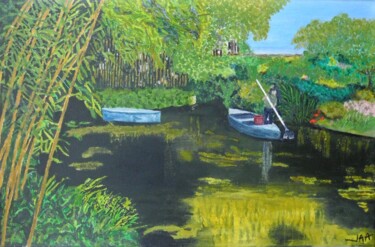 Pintura intitulada "La barque" por Jean Andre Arrighi, Obras de arte originais, Acrílico