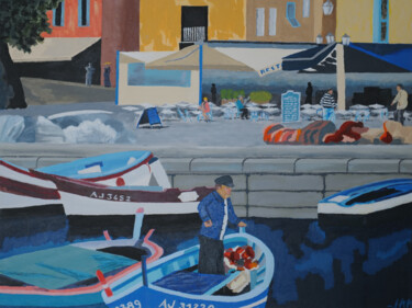 Painting titled "Vieux port-corse" by Jean Andre Arrighi, Original Artwork, Acrylic