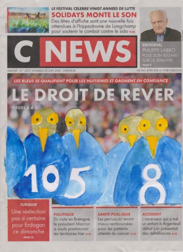 Peinture intitulée "LES MOUETTES BLEUES…" par Le Livreur De Chats, Œuvre d'art originale