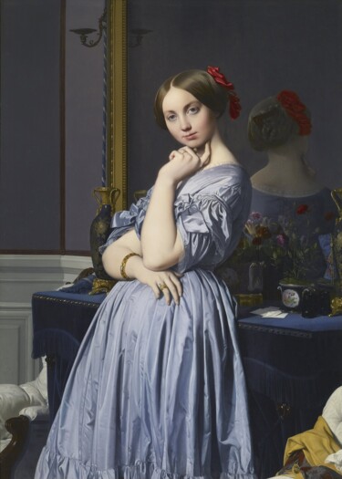 Painting titled "Portrait de Comtess…" by Jean-Auguste-Dominique Ingres, Original Artwork, Oil