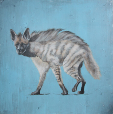 Painting titled "Peinture hyene" by Jean-Baptiste De Poret, Original Artwork, Oil
