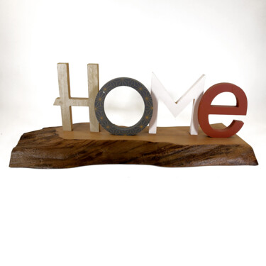 Design mit dem Titel "HOME" von Jean Baptiste Merceret, Original-Kunstwerk, Holz
