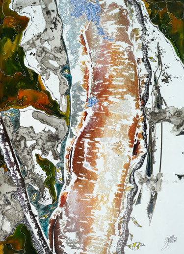 Arts numériques intitulée "arbre-norvege-4-aut…" par Jean Belhomme, Œuvre d'art originale, Peinture numérique
