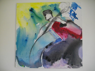 Peinture intitulée "contre bassiste dan…" par Jean Bellier, Œuvre d'art originale, Acrylique