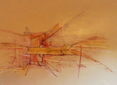 Painting titled "ponton" by Jean Bernard Blaise, Original Artwork, Acrylic Mounted on Other rigid panel