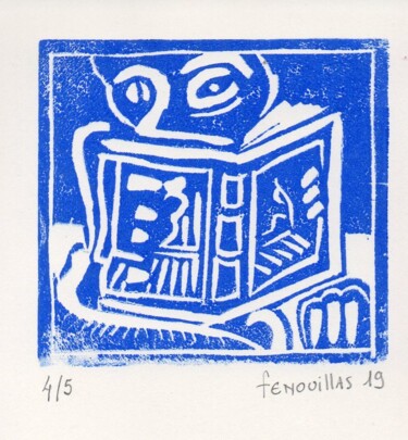Gravures & estampes intitulée "0419-6. 4/5" par Jean-Bernard Fenouillas, Œuvre d'art originale, Linogravures