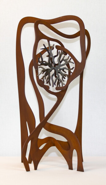 Sculpture titled "Soleil Noir" by Jean-Bernard Legendre, Original Artwork, Metals