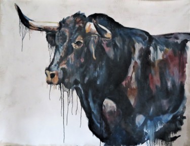 Pintura titulada "TAUREAU" por Jean Bodin, Obra de arte original, Oleo