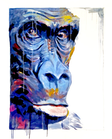 Pittura intitolato "gorille pas commode…" da Jean Bodin, Opera d'arte originale, pigmenti