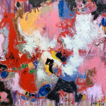Картина под названием "Reviens la couleur" - Jean Brisé, Подлинное произведение искусства, Акрил Установлен на Деревянная ра…